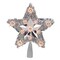 Northlight 9" Silver Tinsel Star Christmas Tree Topper - Clear Lights